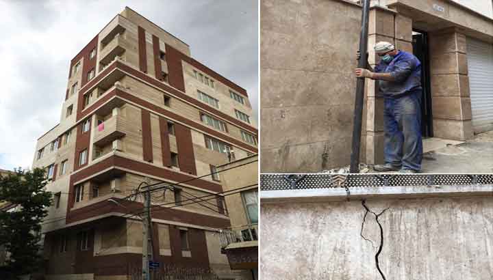 کنترل نشست و مقاوم سازی مجتمع مسکونی 8 طبقه مهرآباد دبدون تخلیه ساکنین به روش تزریق تحکیمی